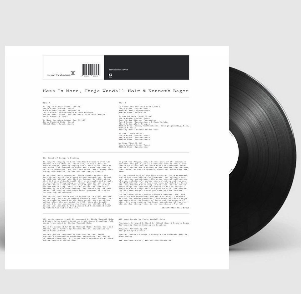 Hess Is More, Iboja Wandall-Holm & Kenneth Bager - Ibojas Sange LP